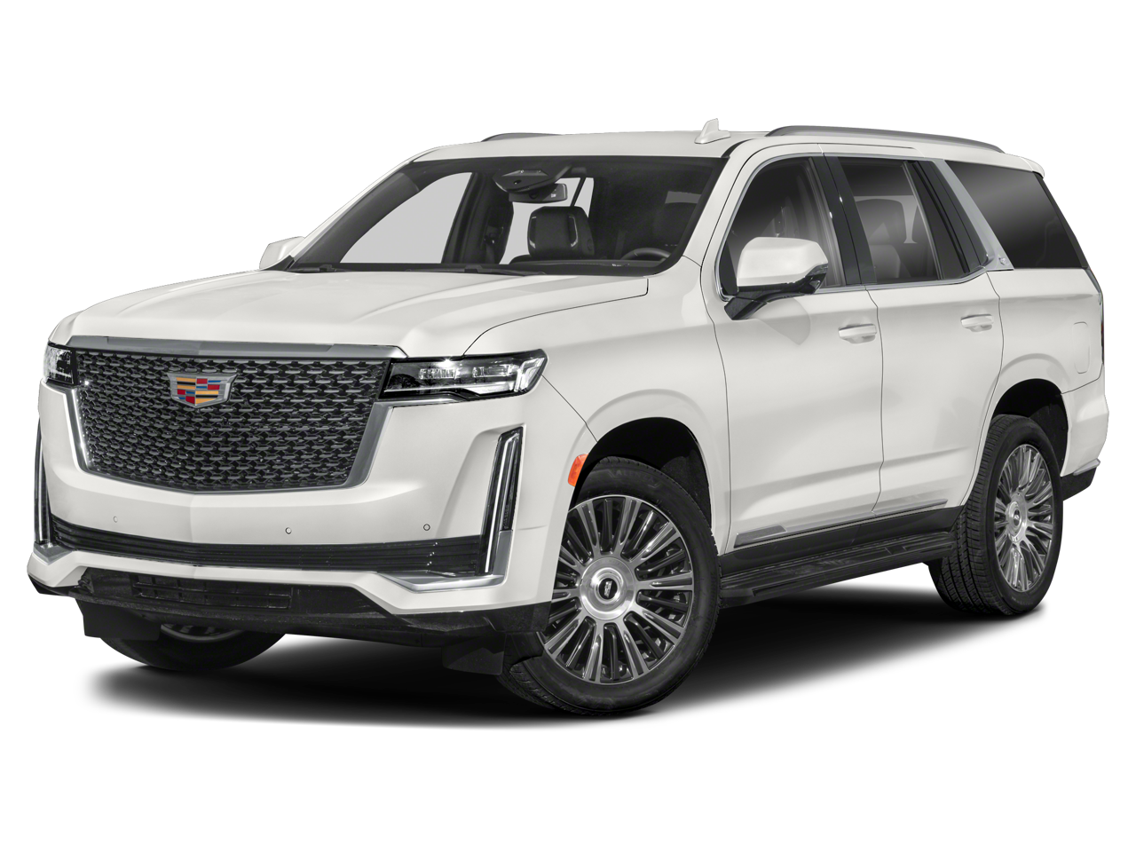 2023 Cadillac Escalade Premium Luxury in Crystal White Tricoat — front three-quarter view