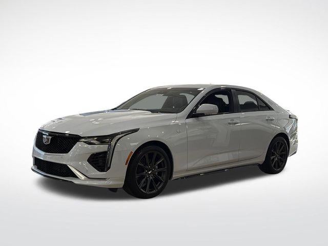 2026 Cadillac CT4 Sport in Vibrant White Tricoat — front three-quarter view