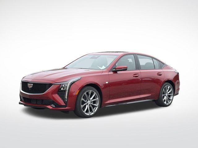 2026 Cadillac CT5 Sport in Radiant Red Tintcoat — front three-quarter view