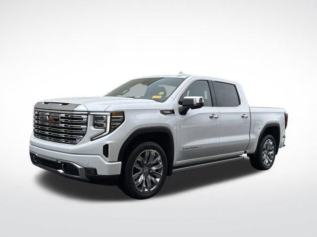 2025 GMC Sierra 1500 Denali in White Frost Tricoat — front three-quarter view