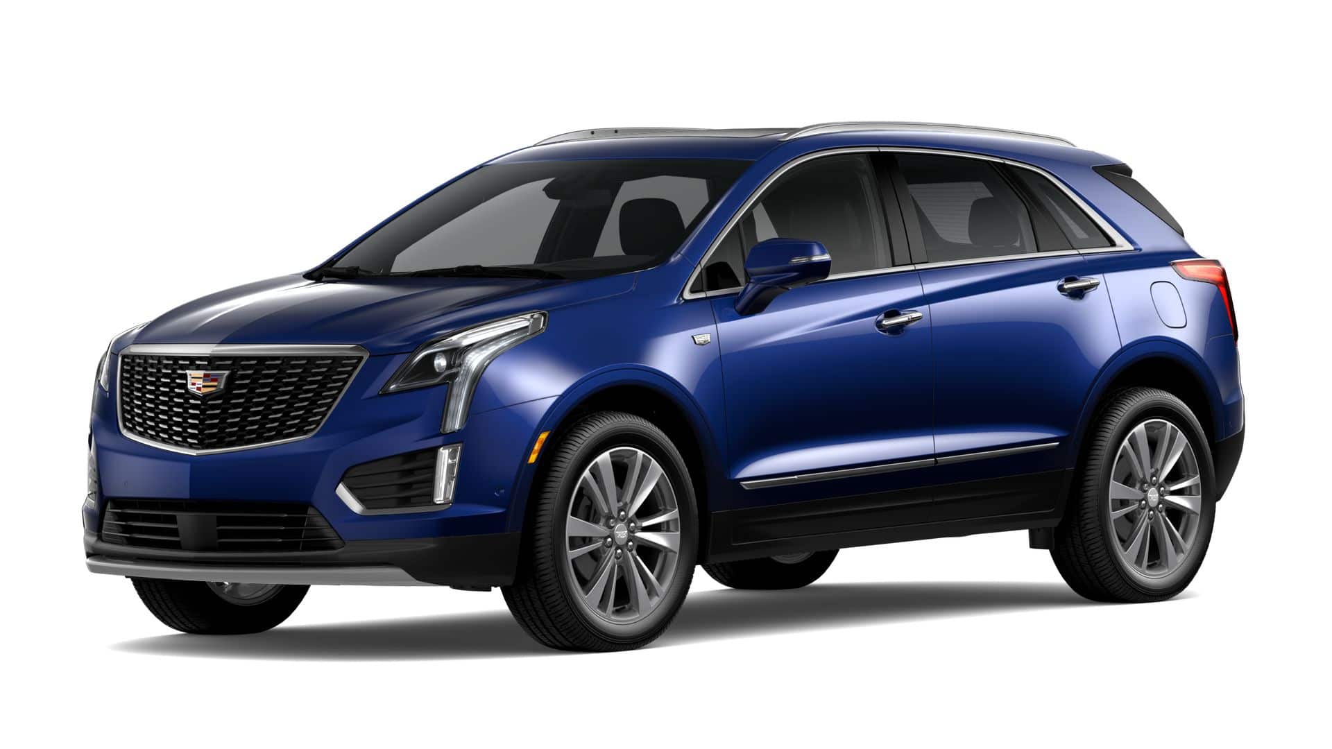 2026 Cadillac XT5 Premium Luxury in Opulent Blue Metallic — front three-quarter view