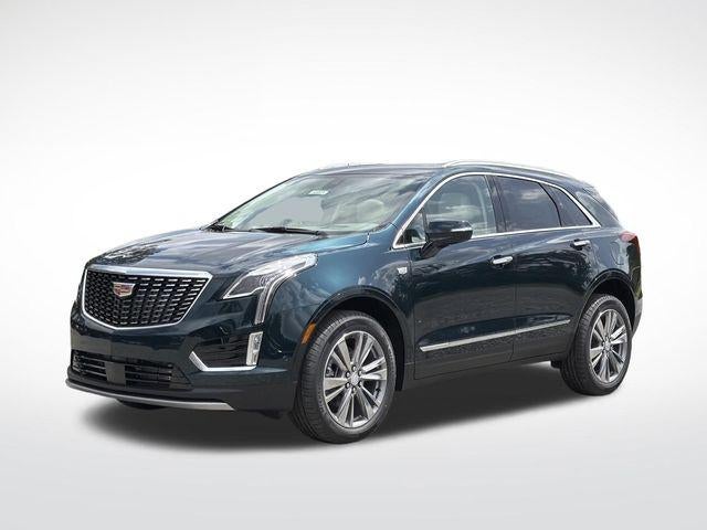2026 Cadillac XT5 Premium Luxury in Emerald Lake Metallic — front three-quarter view