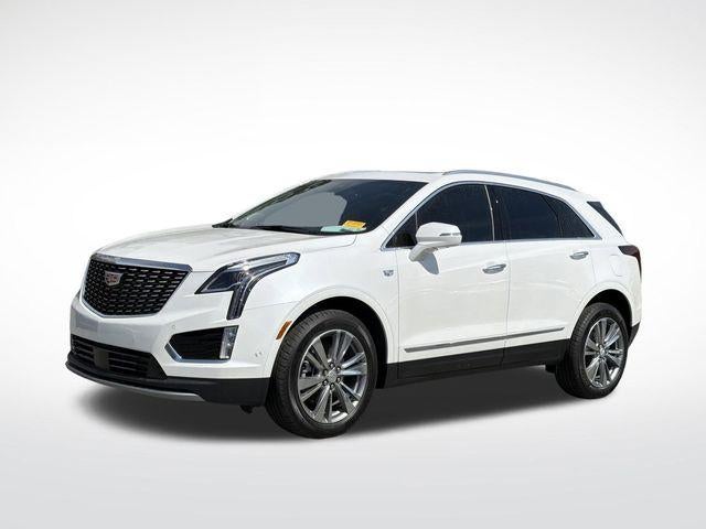 2026 Cadillac XT5 Premium Luxury in Crystal White Tricoat — front three-quarter view