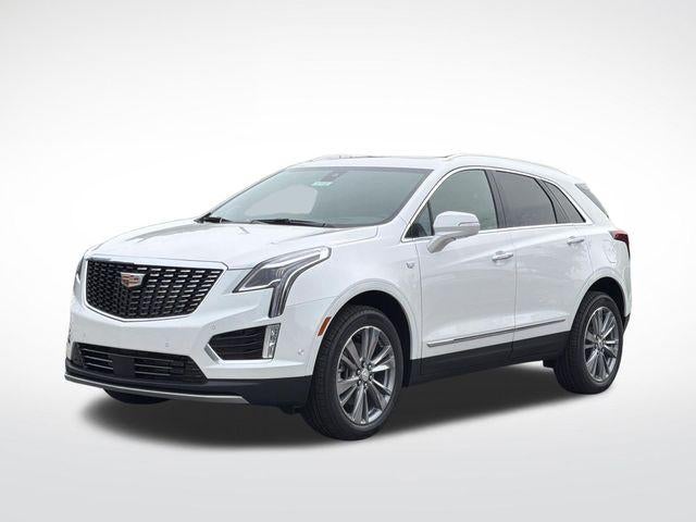 2026 Cadillac XT5 Premium Luxury in Crystal White Tricoat — front three-quarter view