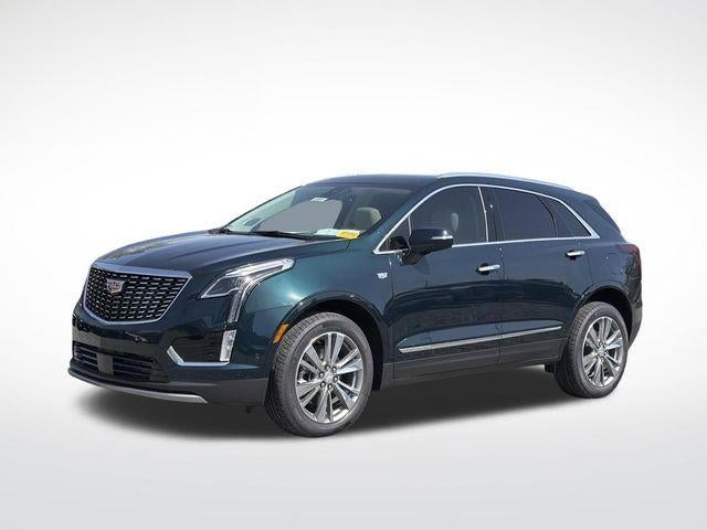 2026 Cadillac XT5 Premium Luxury in Emerald Lake Metallic — front three-quarter view