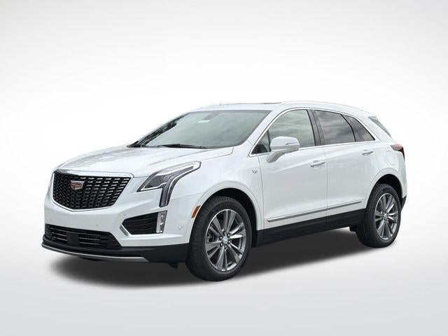 2026 Cadillac XT5 Premium Luxury in Crystal White Tricoat — front three-quarter view