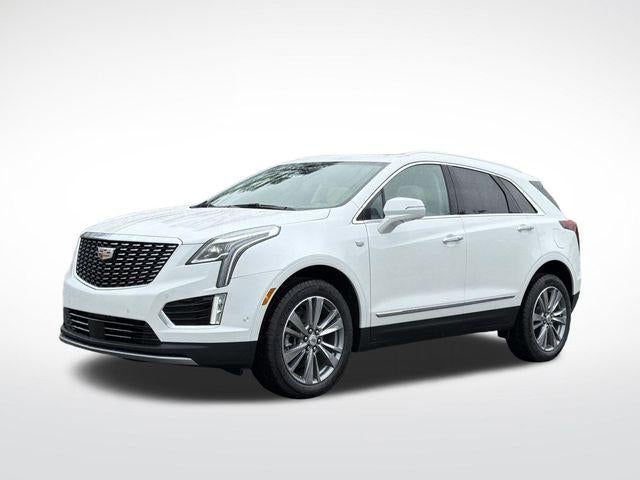 2026 Cadillac XT5 Premium Luxury in Crystal White Tricoat — front three-quarter view