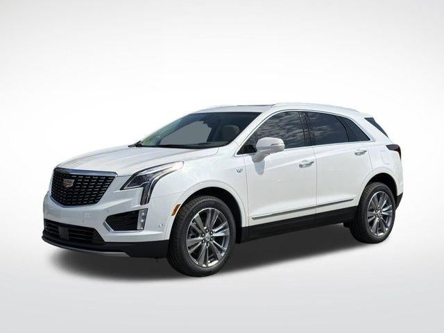 2026 Cadillac XT5 Premium Luxury in Crystal White Tricoat — front three-quarter view