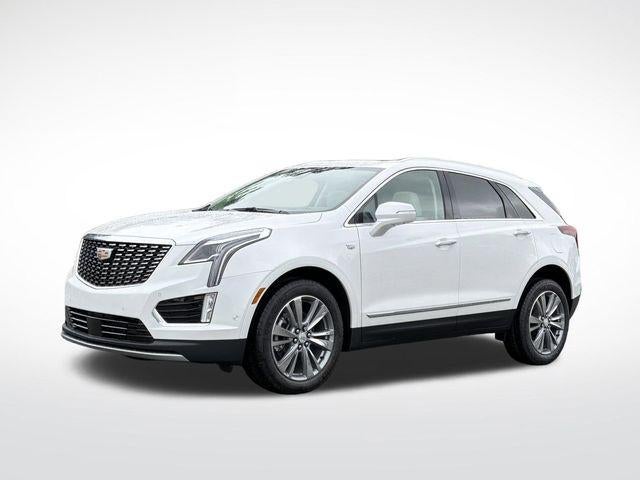 2026 Cadillac XT5 Premium Luxury in Crystal White Tricoat — front three-quarter view