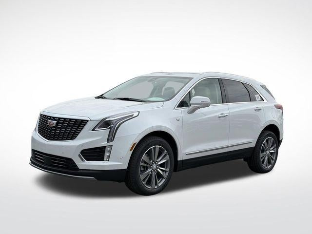 2026 Cadillac XT5 Premium Luxury in Crystal White Tricoat — front three-quarter view