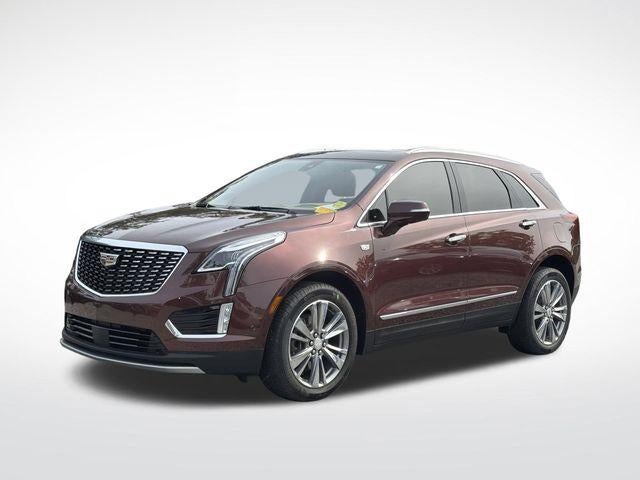 2022 Cadillac XT5 Premium Luxury in Rosewood Metallic — front three-quarter view