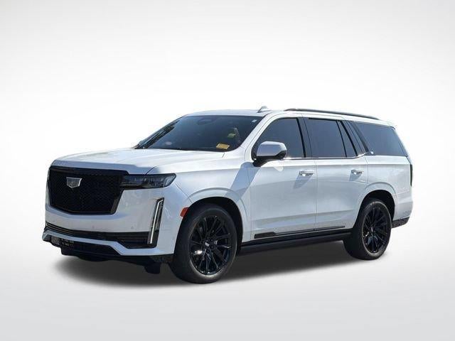 2024 Cadillac Escalade Sport in Crystal White Tricoat — front three-quarter view