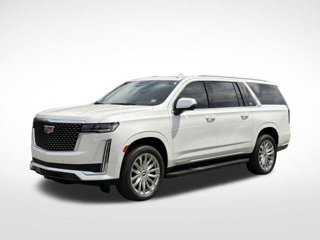 2024 Cadillac Escalade ESV Premium Luxury in Crystal White Tricoat — front three-quarter view
