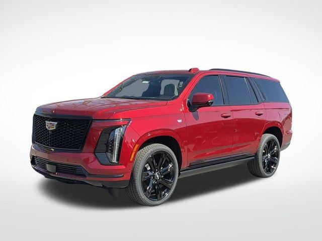 2026 Cadillac Escalade Sport in Radiant Red Tintcoat — front three-quarter view