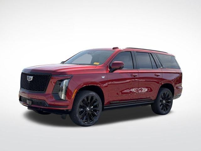 2026 Cadillac Escalade Platinum Sport in Radiant Red Tintcoat — front three-quarter view